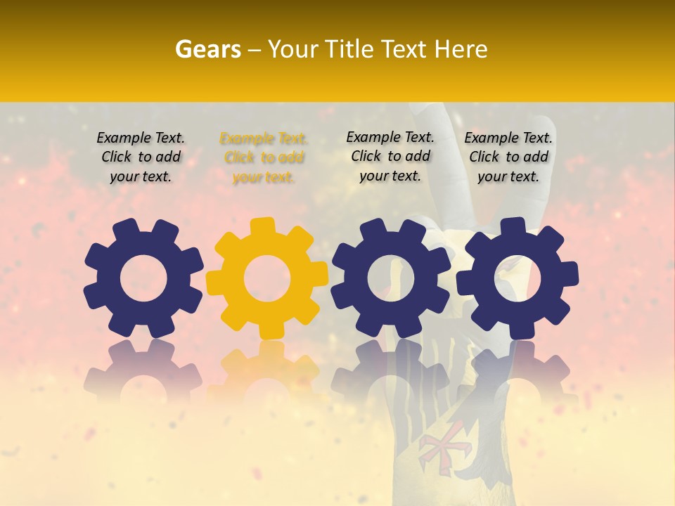 A Hand With A Peace Sign Painted On It PowerPoint Template