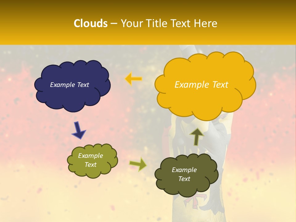 A Hand With A Peace Sign Painted On It PowerPoint Template