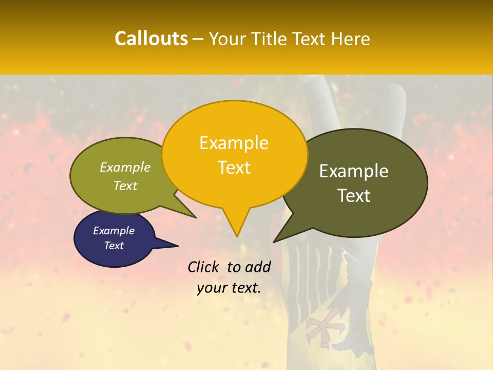 A Hand With A Peace Sign Painted On It PowerPoint Template