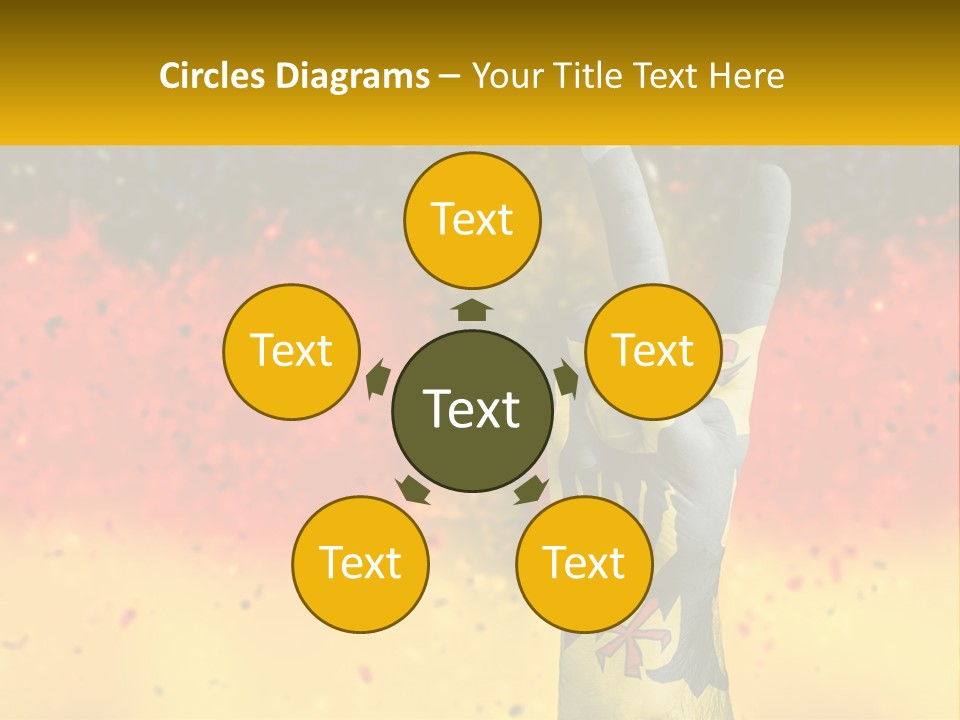 A Hand With A Peace Sign Painted On It PowerPoint Template