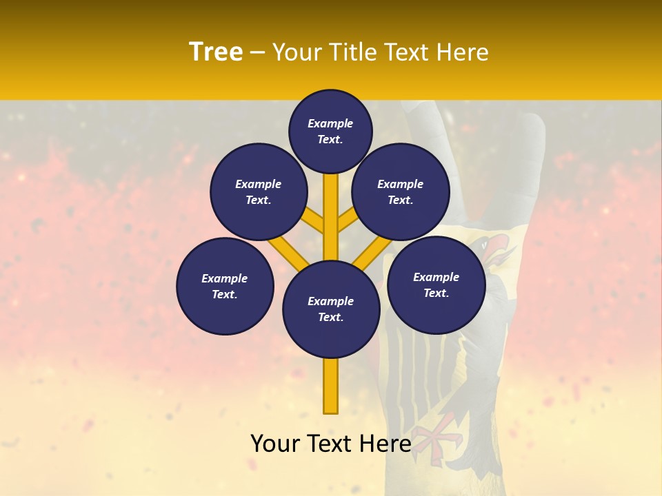 A Hand With A Peace Sign Painted On It PowerPoint Template