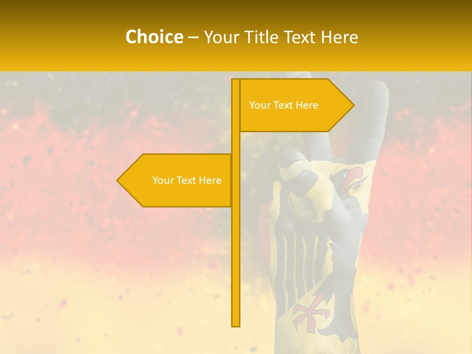 A Hand With A Peace Sign Painted On It PowerPoint Template