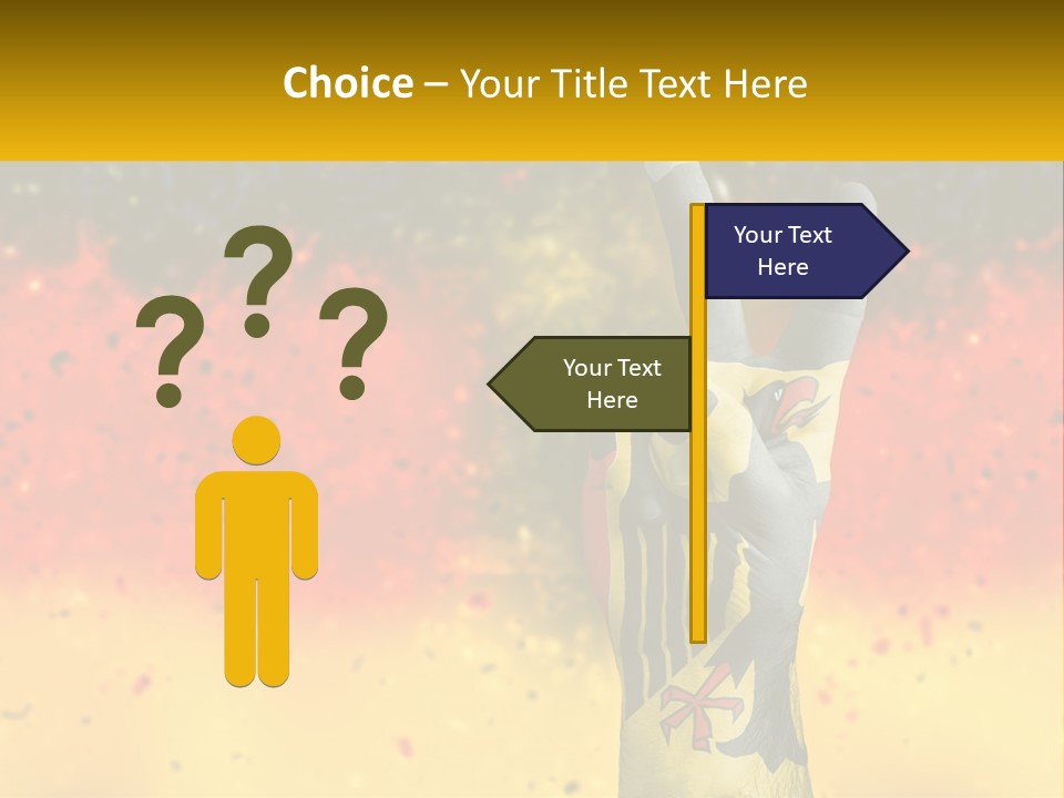 A Hand With A Peace Sign Painted On It PowerPoint Template