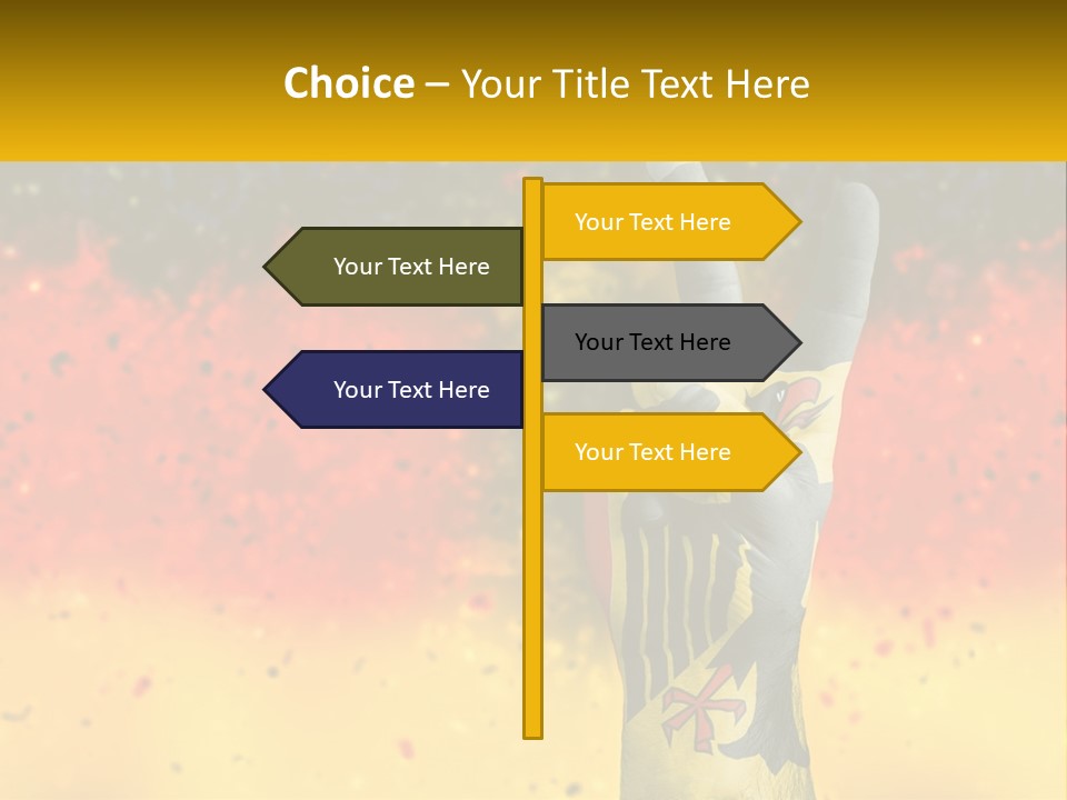 A Hand With A Peace Sign Painted On It PowerPoint Template