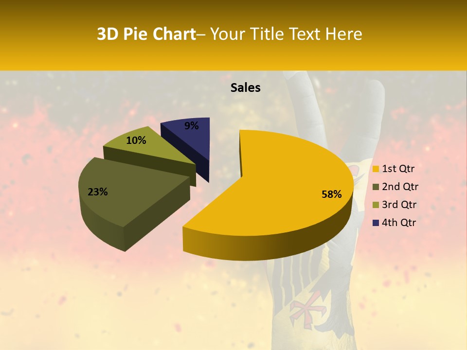 A Hand With A Peace Sign Painted On It PowerPoint Template