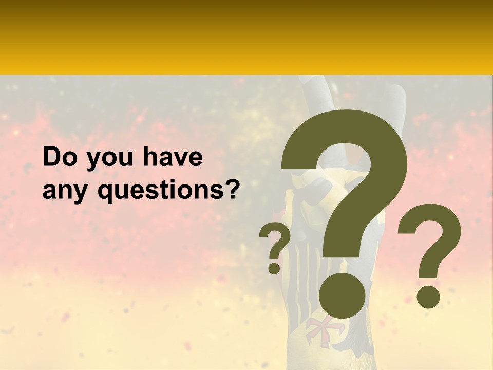 A Hand With A Peace Sign Painted On It PowerPoint Template