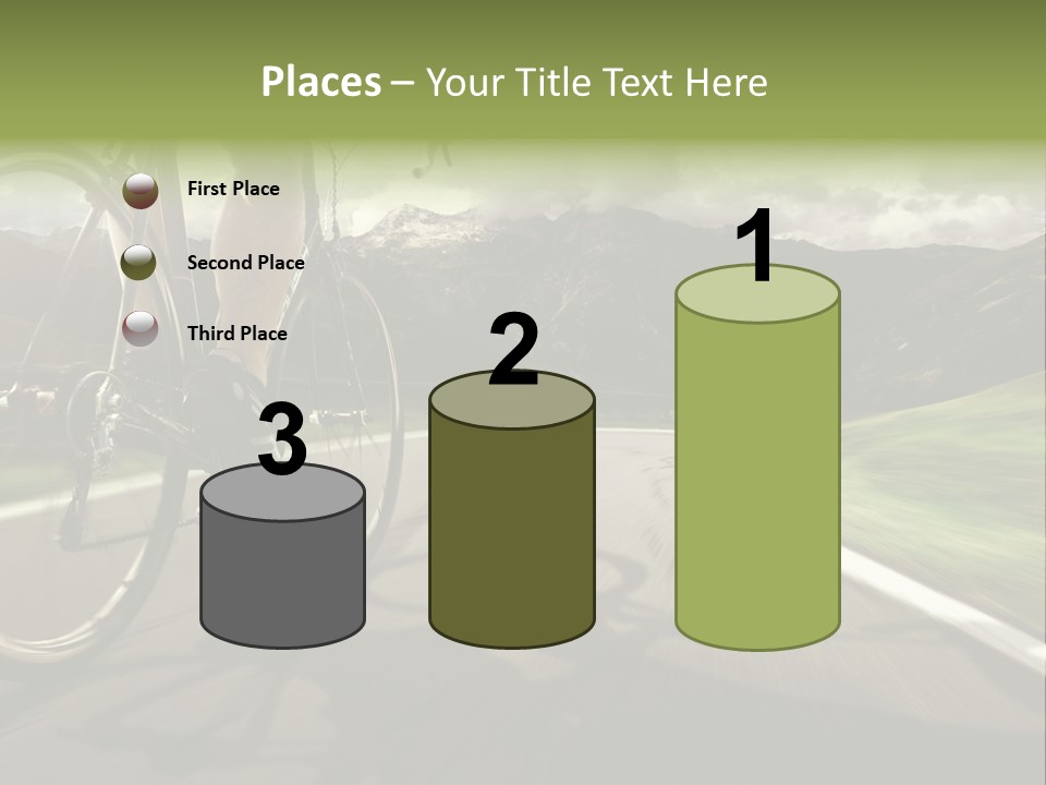 A Person Riding A Bike On A Road With Mountains In The Background PowerPoint Template