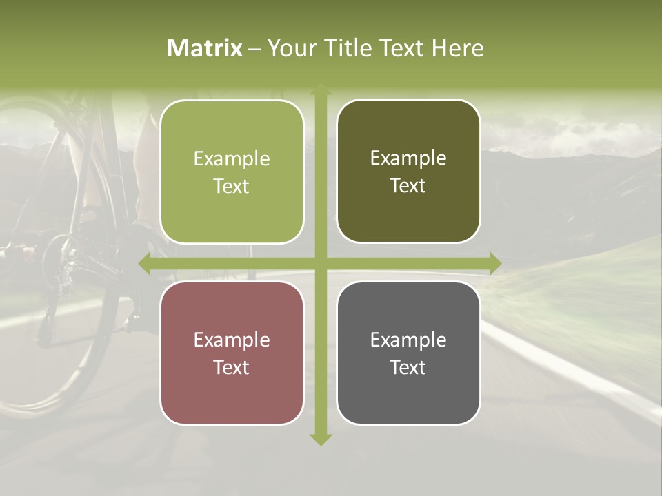 A Person Riding A Bike On A Road With Mountains In The Background PowerPoint Template