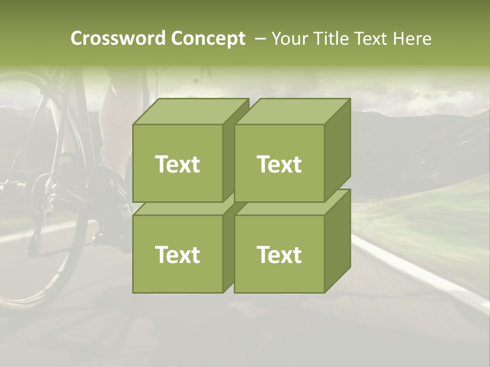 A Person Riding A Bike On A Road With Mountains In The Background PowerPoint Template