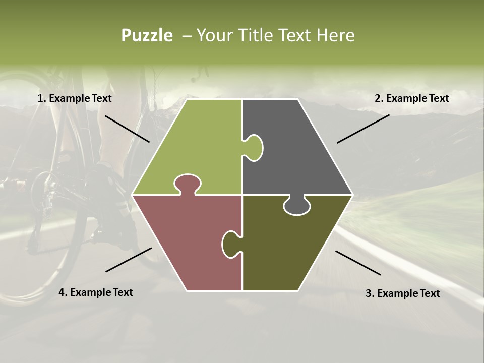 A Person Riding A Bike On A Road With Mountains In The Background PowerPoint Template