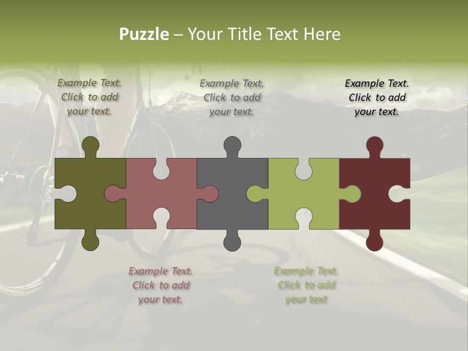 A Person Riding A Bike On A Road With Mountains In The Background PowerPoint Template