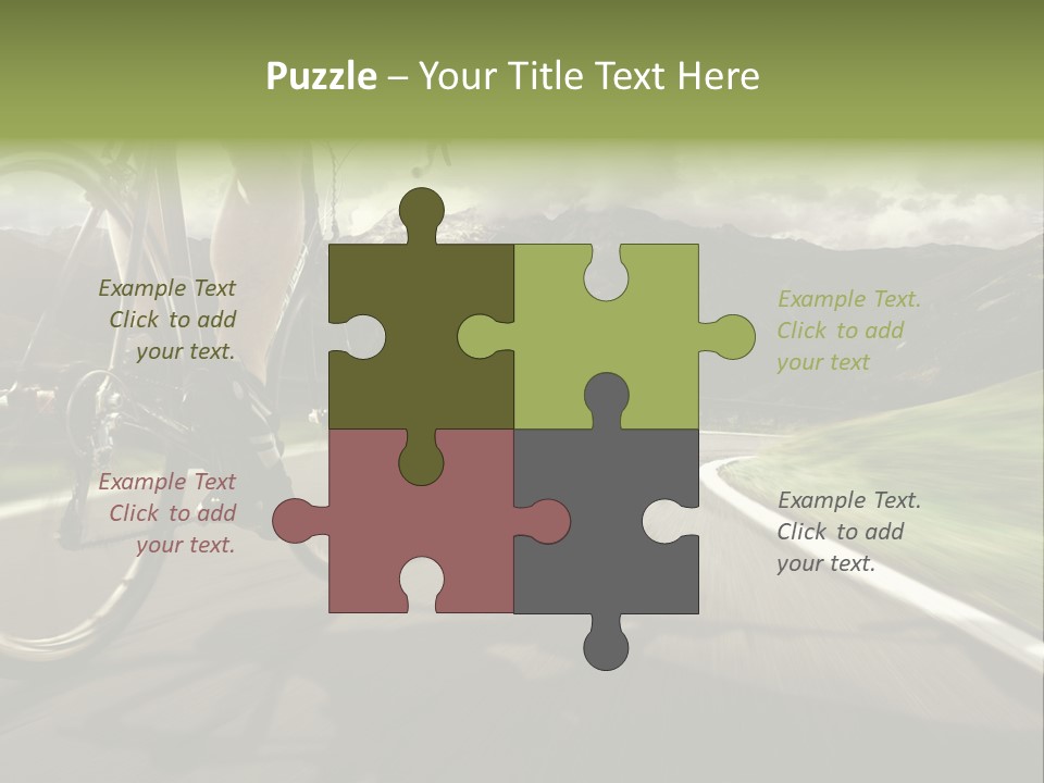 A Person Riding A Bike On A Road With Mountains In The Background PowerPoint Template