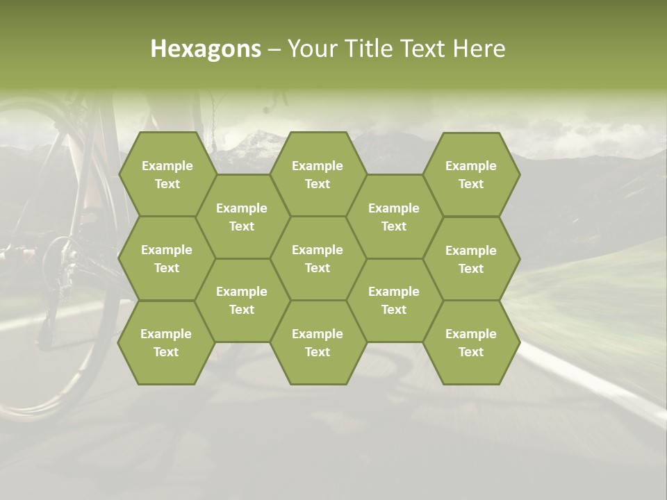 A Person Riding A Bike On A Road With Mountains In The Background PowerPoint Template