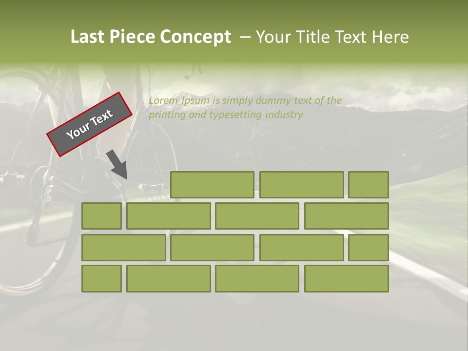 A Person Riding A Bike On A Road With Mountains In The Background PowerPoint Template