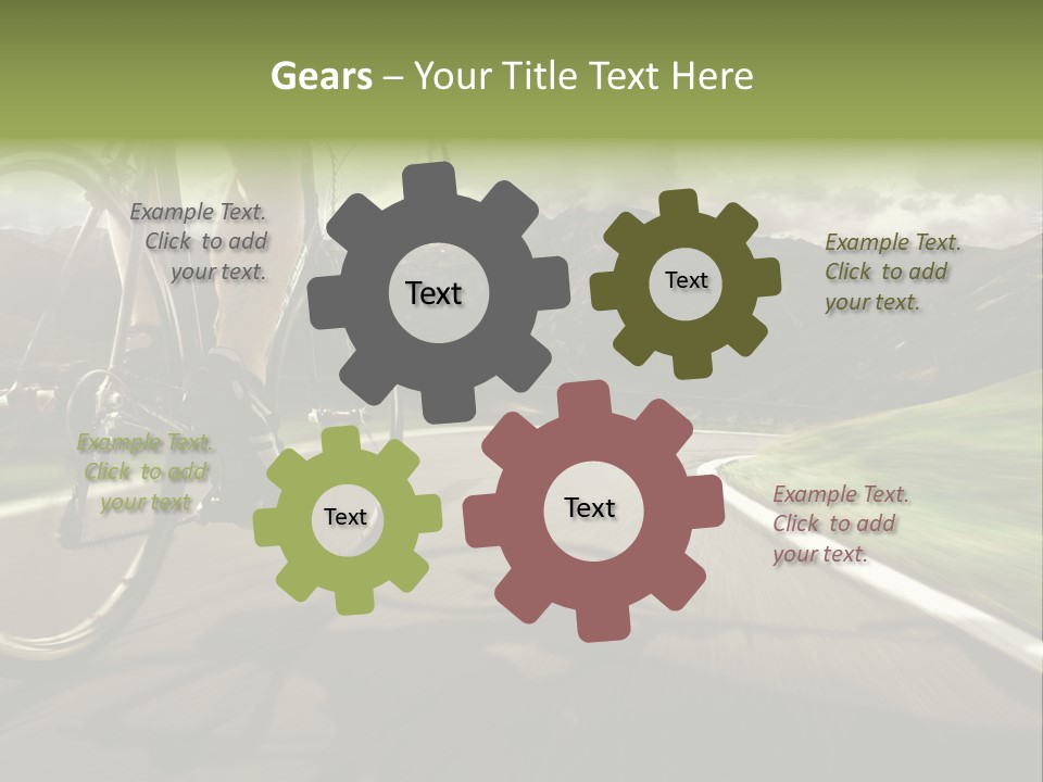 A Person Riding A Bike On A Road With Mountains In The Background PowerPoint Template