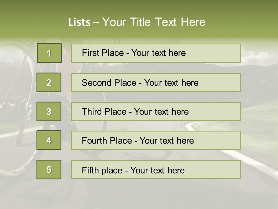 A Person Riding A Bike On A Road With Mountains In The Background PowerPoint Template