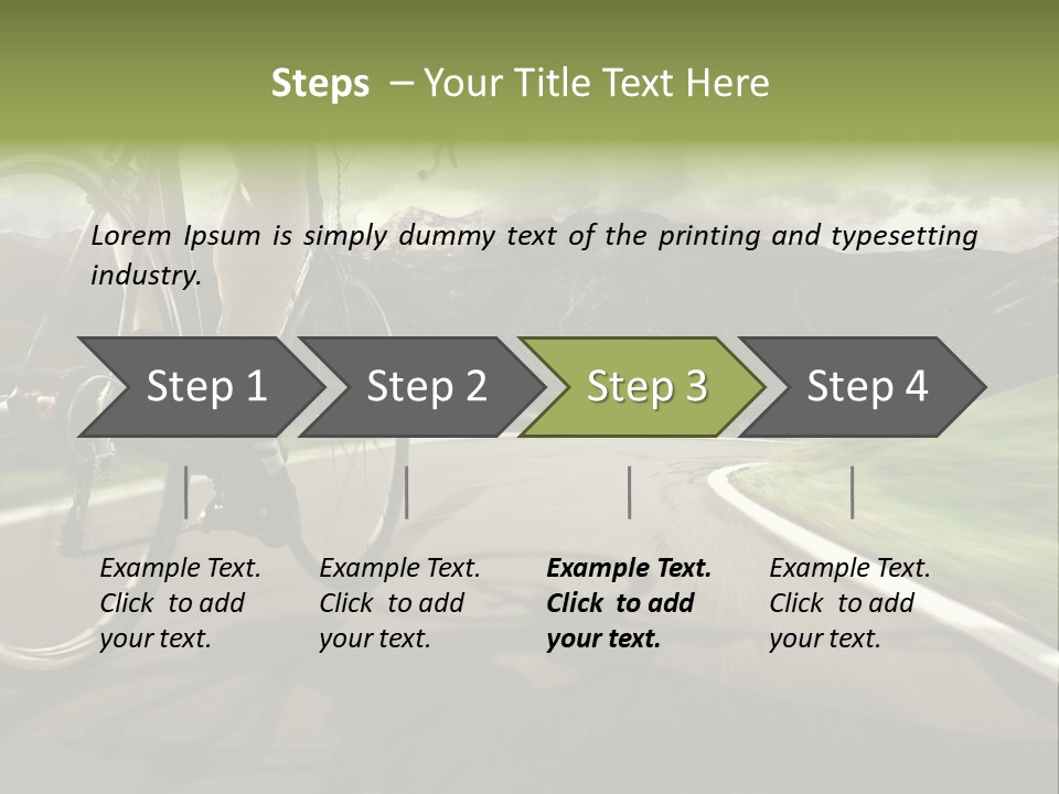 A Person Riding A Bike On A Road With Mountains In The Background PowerPoint Template