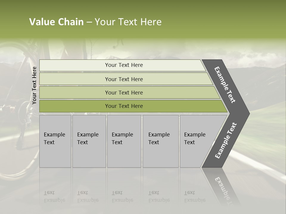 A Person Riding A Bike On A Road With Mountains In The Background PowerPoint Template