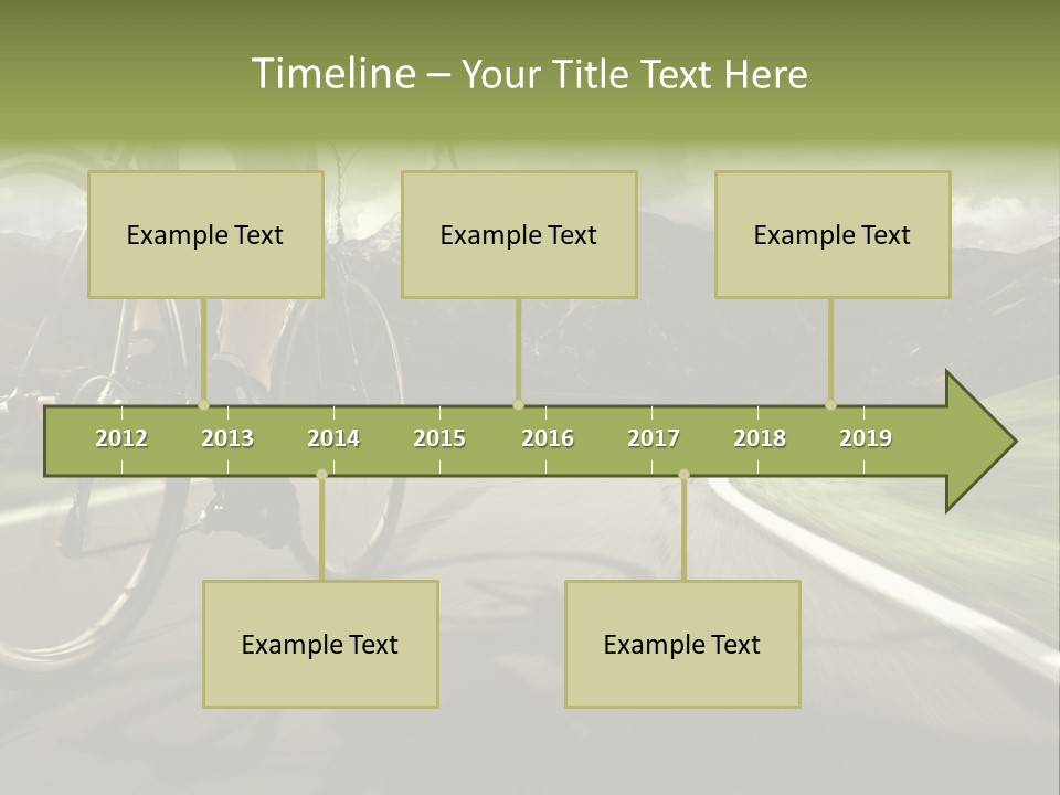 A Person Riding A Bike On A Road With Mountains In The Background PowerPoint Template
