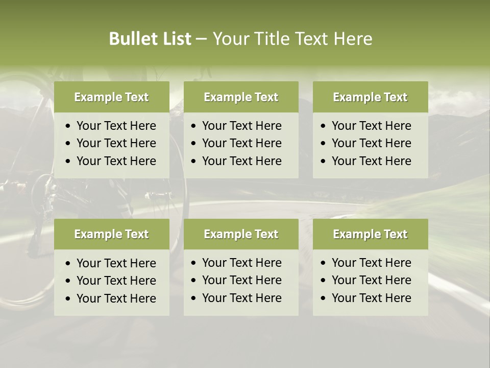 A Person Riding A Bike On A Road With Mountains In The Background PowerPoint Template