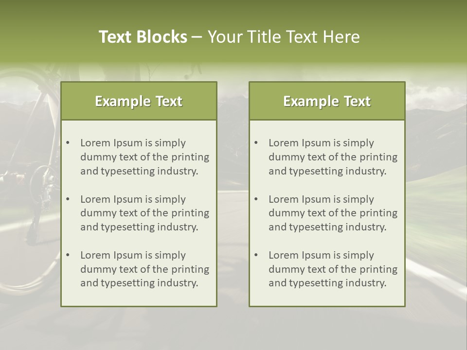 A Person Riding A Bike On A Road With Mountains In The Background PowerPoint Template