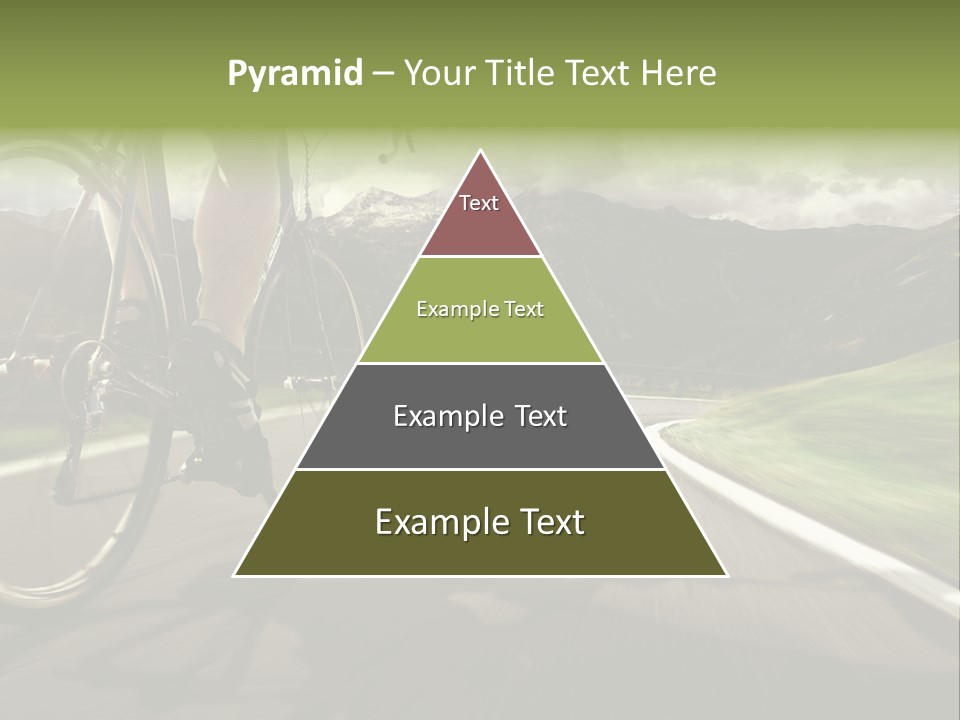 A Person Riding A Bike On A Road With Mountains In The Background PowerPoint Template