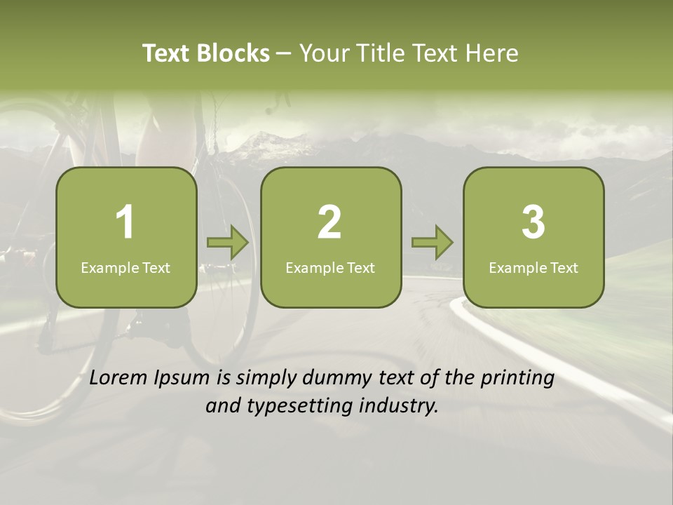 A Person Riding A Bike On A Road With Mountains In The Background PowerPoint Template