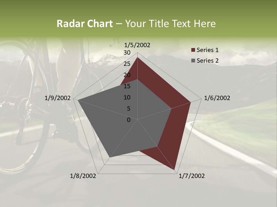 A Person Riding A Bike On A Road With Mountains In The Background PowerPoint Template
