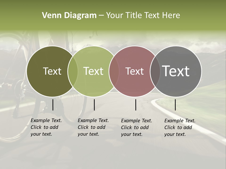 A Person Riding A Bike On A Road With Mountains In The Background PowerPoint Template