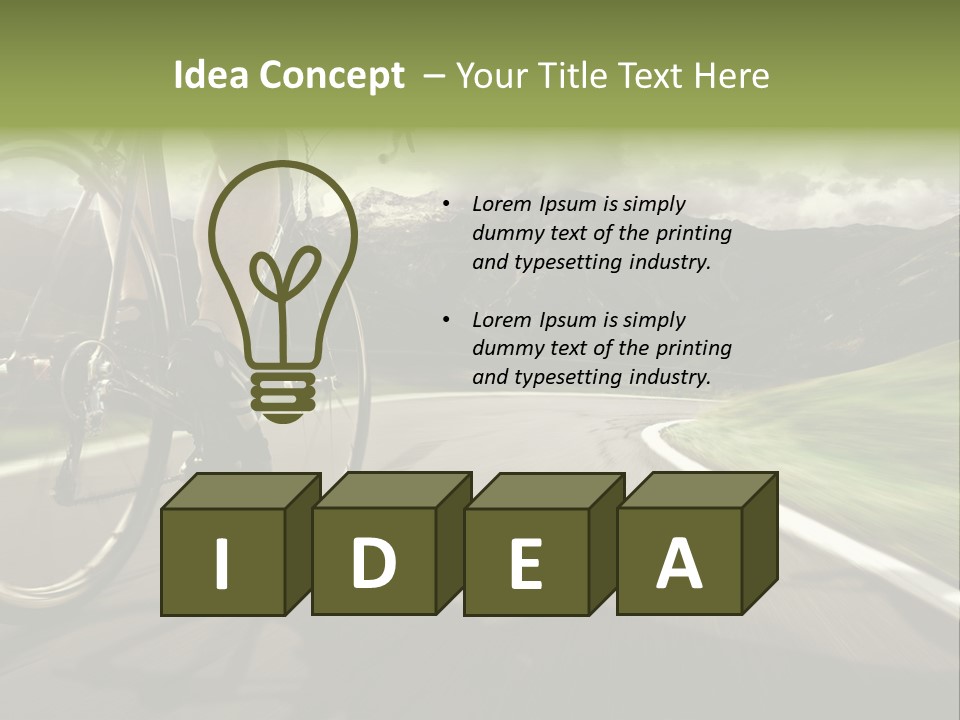 A Person Riding A Bike On A Road With Mountains In The Background PowerPoint Template