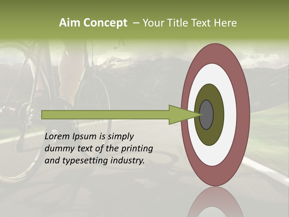 A Person Riding A Bike On A Road With Mountains In The Background PowerPoint Template