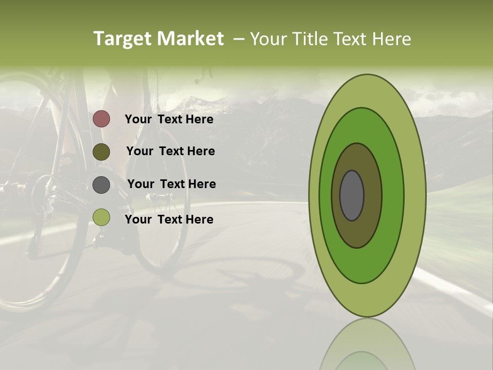 A Person Riding A Bike On A Road With Mountains In The Background PowerPoint Template