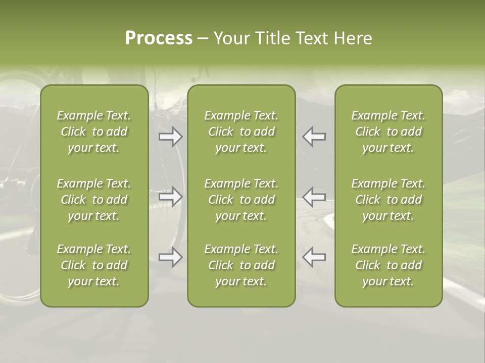 A Person Riding A Bike On A Road With Mountains In The Background PowerPoint Template