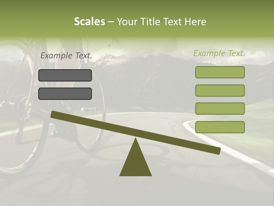 A Person Riding A Bike On A Road With Mountains In The Background PowerPoint Template