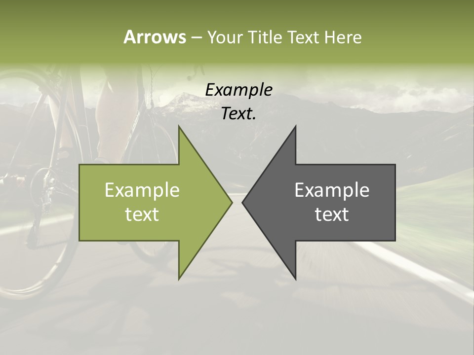 A Person Riding A Bike On A Road With Mountains In The Background PowerPoint Template