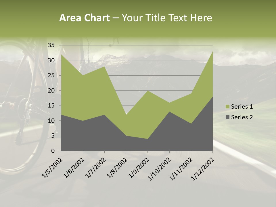 A Person Riding A Bike On A Road With Mountains In The Background PowerPoint Template