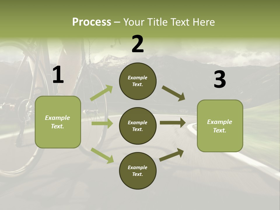 A Person Riding A Bike On A Road With Mountains In The Background PowerPoint Template