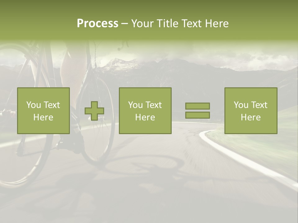 A Person Riding A Bike On A Road With Mountains In The Background PowerPoint Template