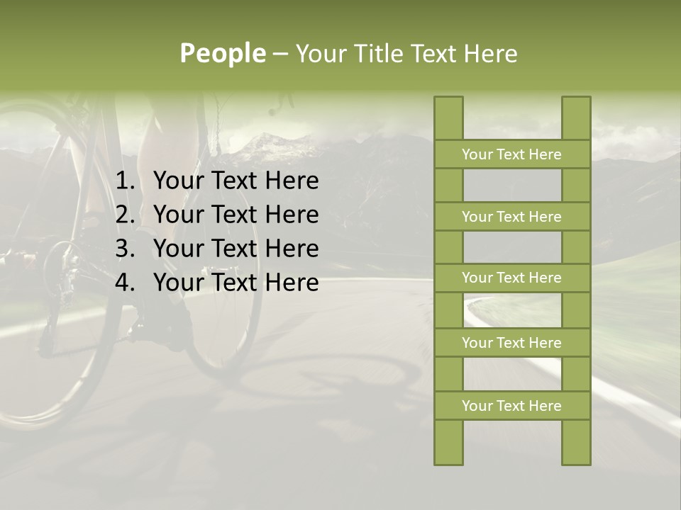 A Person Riding A Bike On A Road With Mountains In The Background PowerPoint Template