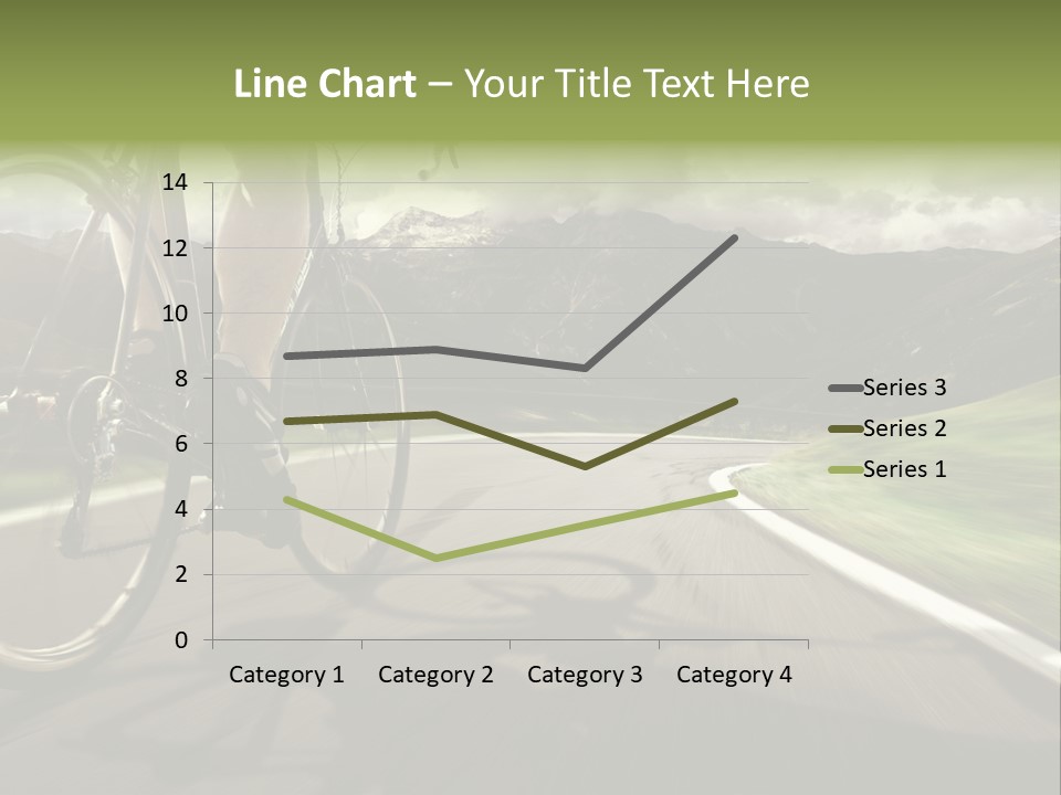 A Person Riding A Bike On A Road With Mountains In The Background PowerPoint Template