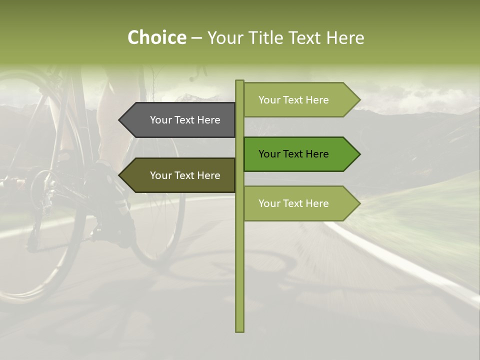 A Person Riding A Bike On A Road With Mountains In The Background PowerPoint Template