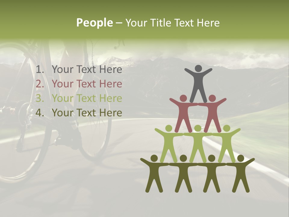 A Person Riding A Bike On A Road With Mountains In The Background PowerPoint Template