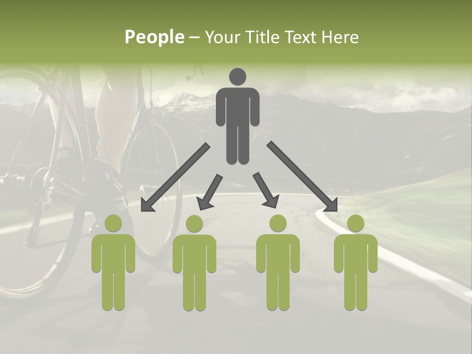 A Person Riding A Bike On A Road With Mountains In The Background PowerPoint Template