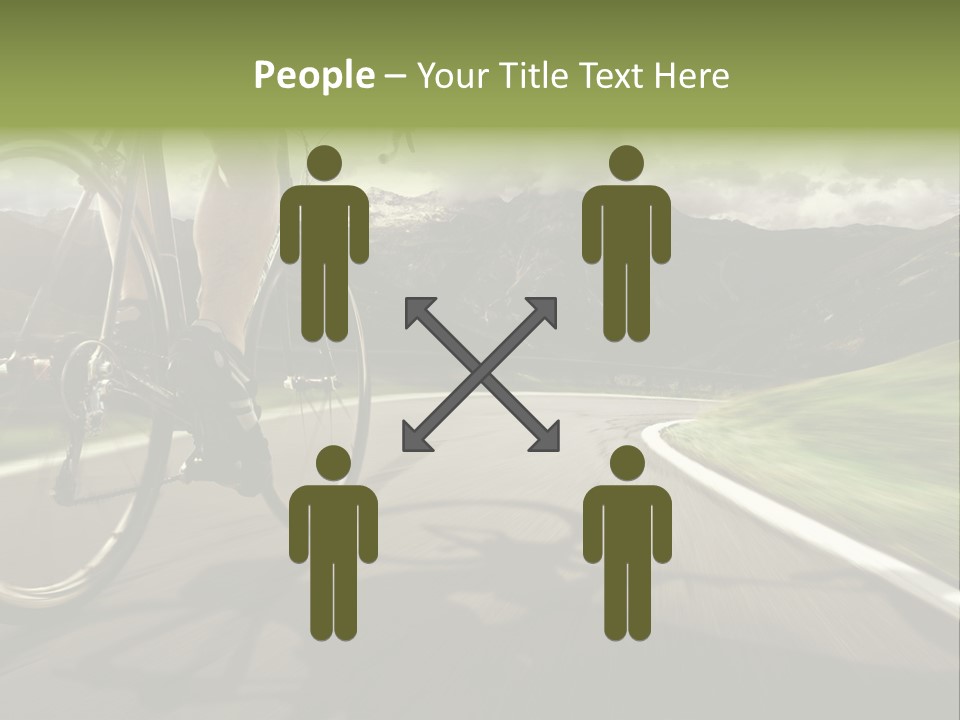 A Person Riding A Bike On A Road With Mountains In The Background PowerPoint Template