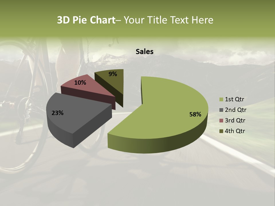 A Person Riding A Bike On A Road With Mountains In The Background PowerPoint Template