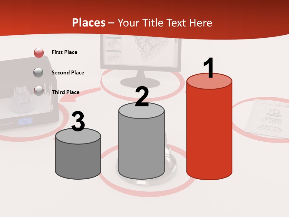 A Computer And A Printer On A Table PowerPoint Template