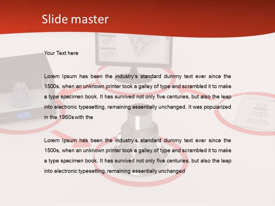 A Computer And A Printer On A Table PowerPoint Template