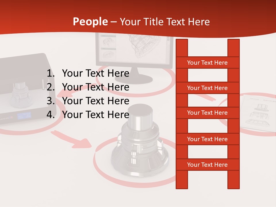 A Computer And A Printer On A Table PowerPoint Template