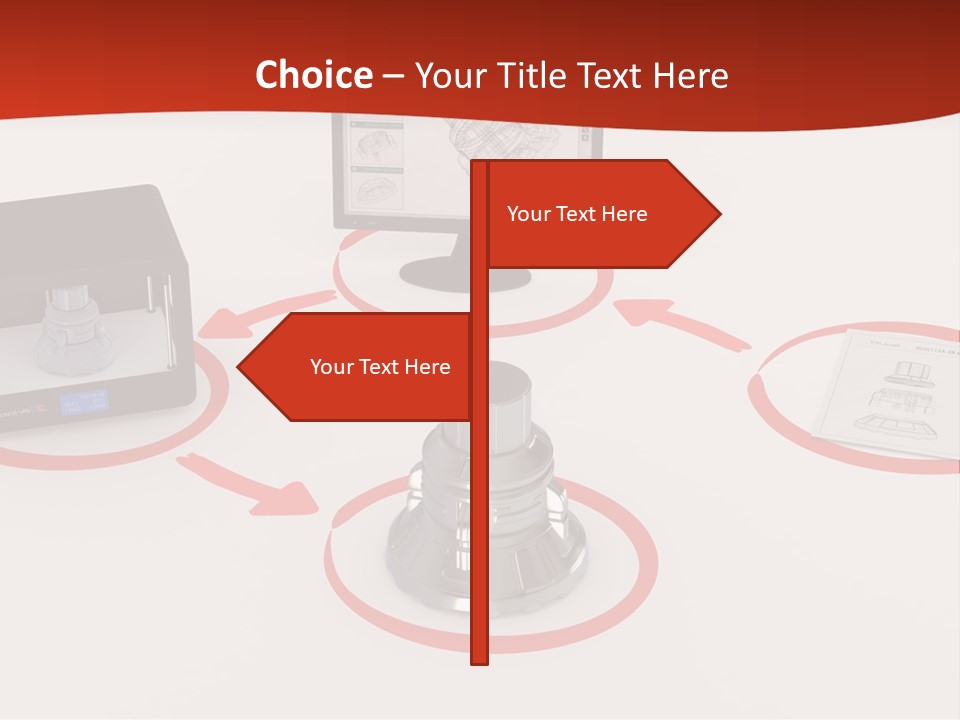 A Computer And A Printer On A Table PowerPoint Template