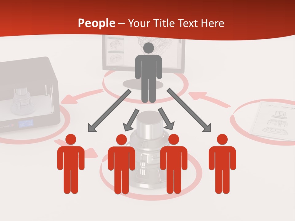 A Computer And A Printer On A Table PowerPoint Template